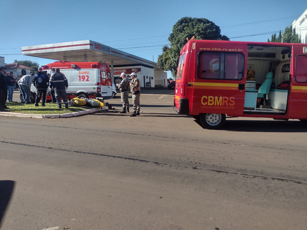 Acidente entre moto e carro deixa motociclista ferido em Três de Maio