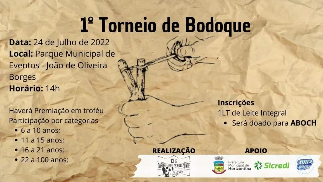 PREFEITURA VAI APOIAR REALIZAÇÃO DO 1º TORNEIO DE BODOQUE DE HORIZONTINA