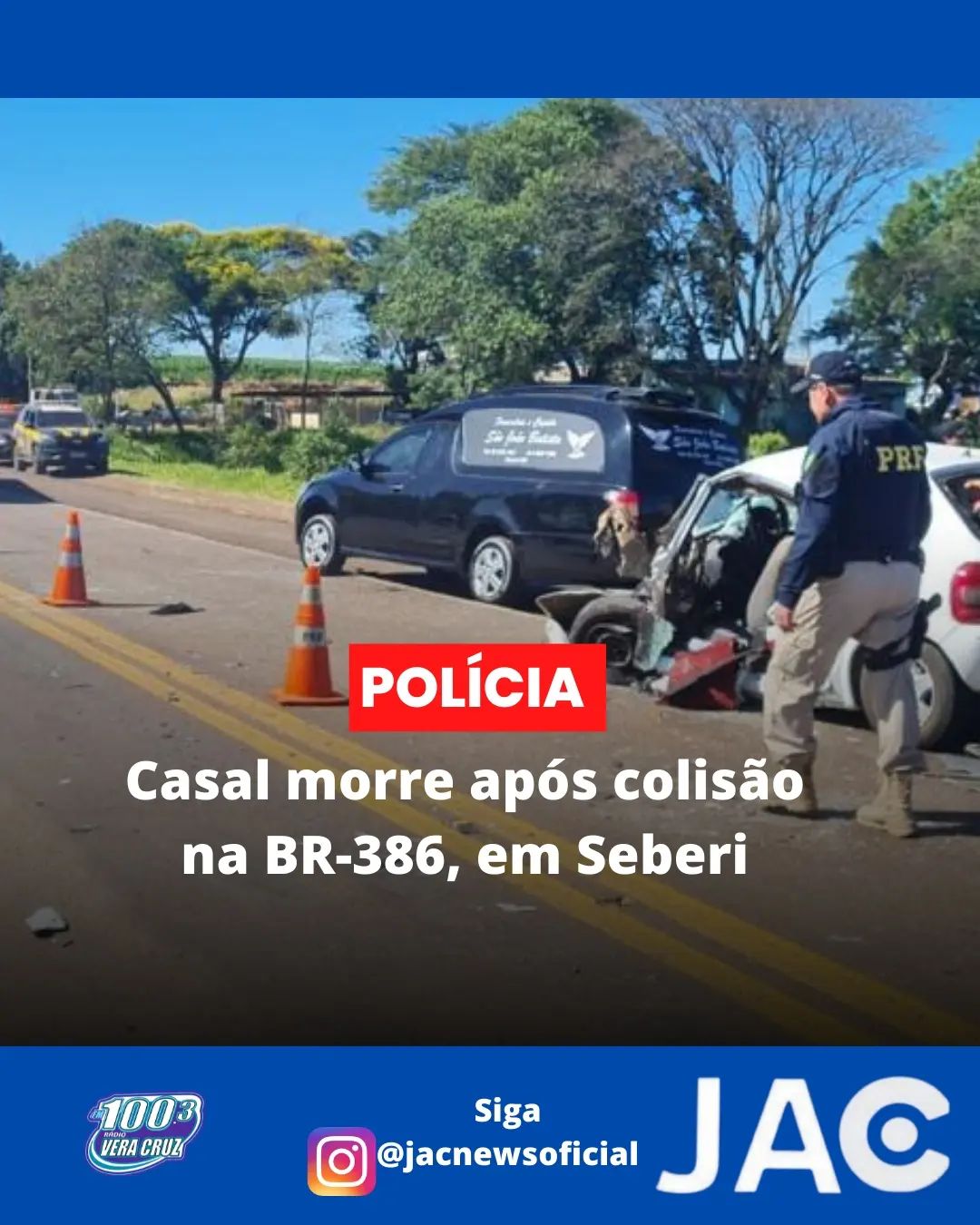 CASAL MORRE APÓS COLISÃO NA BR 386 EM SEBERI