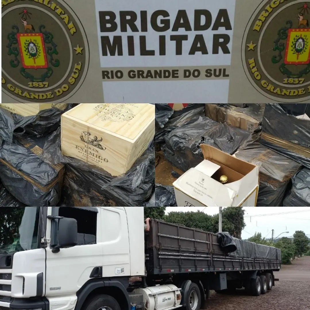 4º BPAF durante Operação Hórus apreende 300 caixas de vinho em Horizontina