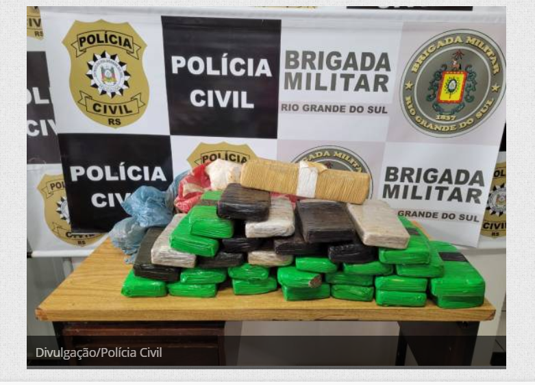 Polícia Civil e Brigada Militar apreendem 44 quilos de maconha em Três de Maio