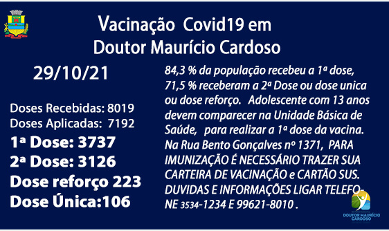 VACINAÇÃO COVID 19 EM DOUTOR MAURICIO CARDOSO