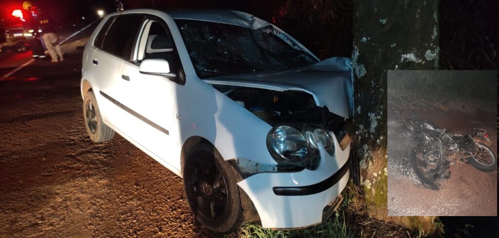 Colisão de moto e automóvel mata motociclista na BR 472 em Três de Maio