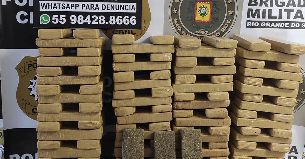 Três argentinos são presos com 92kg de maconha em Dr. Maurício Cardoso