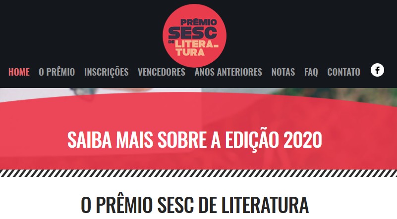 Terminam sexta-feira (19/02), as inscrições para Prêmio Sesc de Literatura 2021