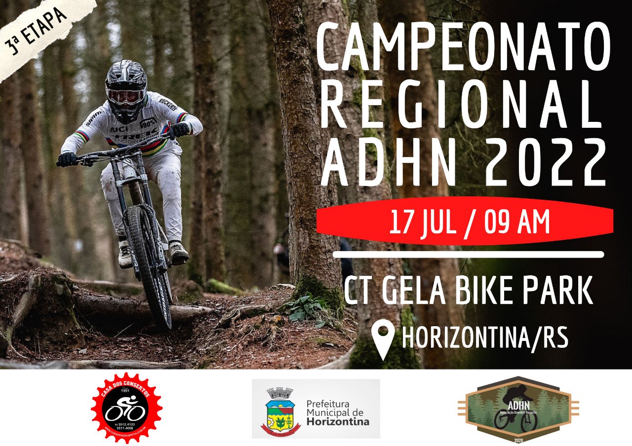 PROVA DE CICLISMO – 3ª ETAPA DE DAWNHILL EM HORIZONTINA NESTE DOMINGO